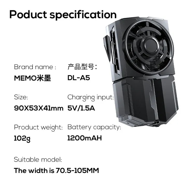 Semiconductor Phone Radiator With 1200mAh Battery For Game For Peace