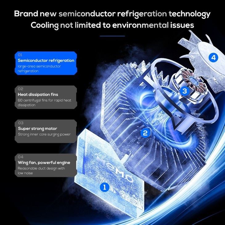 18W Hight Power Semiconductor Mobile Phone Radiator Back Clip Phone Cooler factory